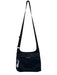 Longchamp Black Nylon Zip Close Adjustable Strap Silver Tone Hardware Bag Black