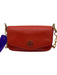 Tory Burch Coral Orange Saffiano Leather Gold Tone Hardware Logo Flap Bag Coral Orange / Mini