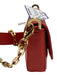 Tory Burch Coral Orange Saffiano Leather Gold Tone Hardware Logo Flap Bag Coral Orange / Mini