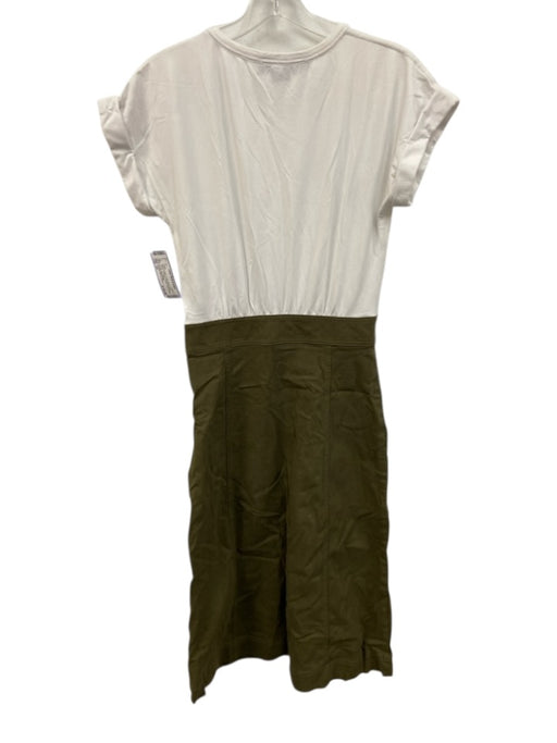 Veronica Beard Jeans Size XS White & Green Cotton Blend Short Sleeve Dress White & Green / XS