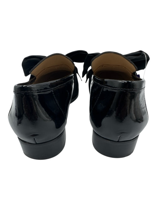 Botkier Shoe Size 9.5 Black Leather Upper Patent Bow Detail Slip On Loafers Black / 9.5