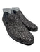 Jimmy Choo Shoe Size 40.5 Dark Silver Textile & Leather Upper Glitter Loafers Dark Silver / 40.5