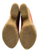 Chanel Shoe Size est 38 Red & Brown Satin Upper Quilted Detail Peep Toe Pumps Red & Brown / est 38