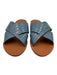 M. Gemi Shoe Size 42 Blue Leather Upper Croc Embossed Criss Cross Mule Sandals Blue / 42