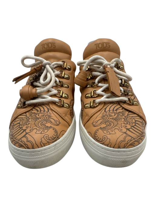 Tod's x Saira Hunjan Shoe Size 42 Beige Leather Upper Dragon Print Sneakers Beige / 42