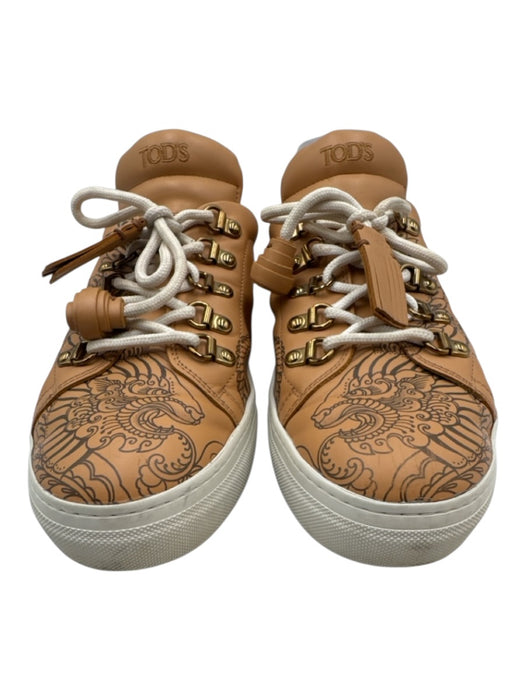 Tod's x Saira Hunjan Shoe Size 42 Beige Leather Upper Dragon Print Sneakers Beige / 42