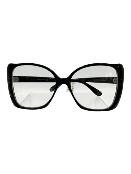 Gucci Black Acetate Prescription Lens Rectangle Oversized Full Rim Glasses Black