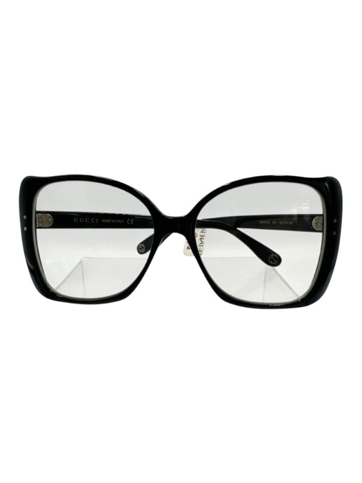 Gucci Black Acetate Prescription Lens Rectangle Oversized Full Rim Glasses Black