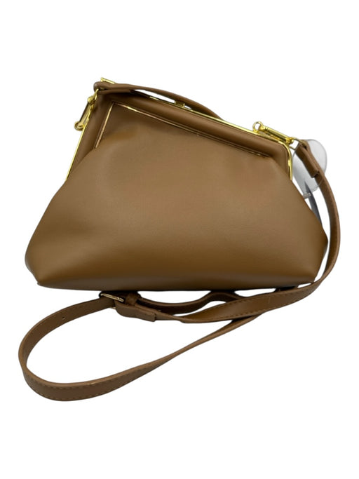 No Brand Brown Button Clasp Crossbody Bag Brown