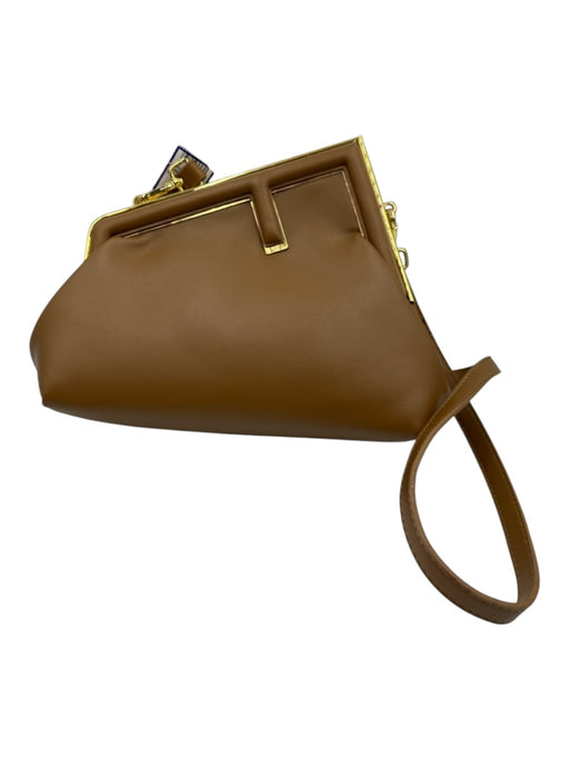 No Brand Brown Button Clasp Crossbody Bag Brown