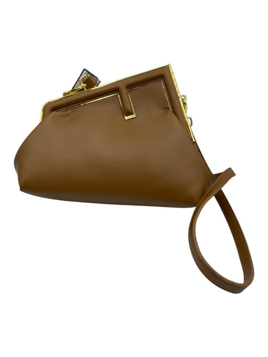 No Brand Brown Button Clasp Crossbody Bag Brown
