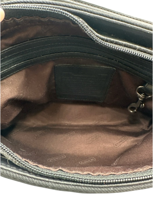 Coach Black Nylon Zip Close Shoulder Bag Black