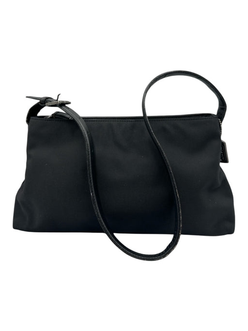 Coach Black Nylon Zip Close Shoulder Bag Black