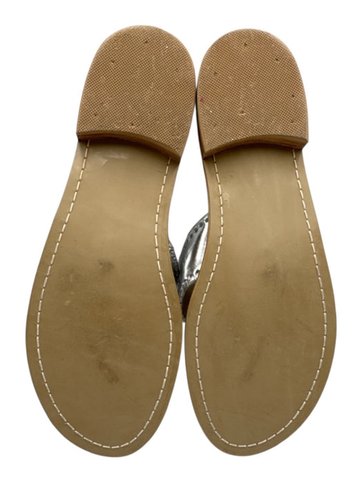 Jack Rogers Shoe Size 11 Silver Leather Thong Sandals Silver / 11
