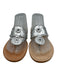Jack Rogers Shoe Size 11 Silver Leather Thong Sandals Silver / 11