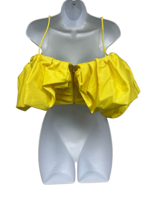 Rozie Corsets Size 38 Yellow Polyester Pleated Top Yellow / 38