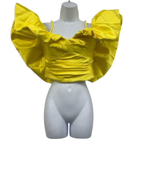 Rozie Corsets Size 38 Yellow Polyester Pleated Top Yellow / 38