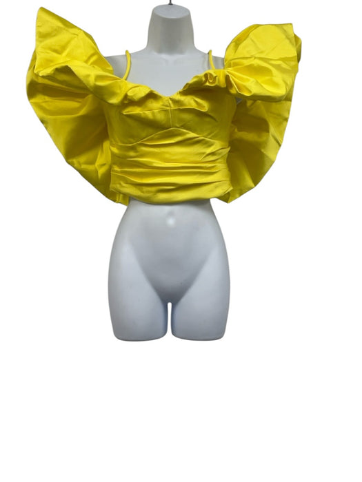Rozie Corsets Size 38 Yellow Polyester Pleated Top Yellow / 38