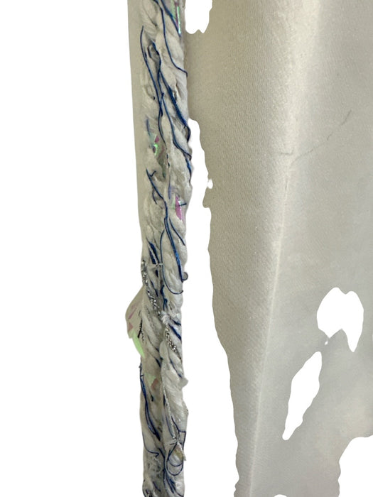 Chanel Size 50 Off White Cotton Blend Iridescent Frayed Detail Wide Leg Pants Off White / 50