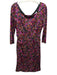 Diane Von Furstenberg Size 10 Fuchsia, Black, Orange Wool Speckled Sheath Dress Fuchsia, Black, Orange / 10