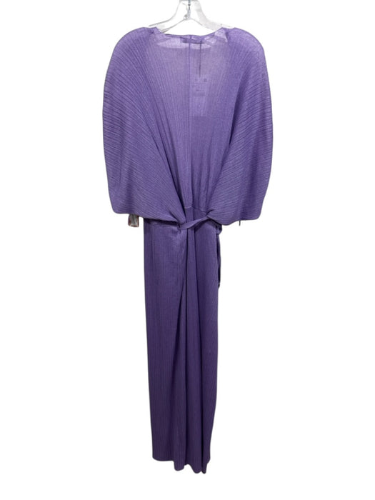 Zara Size XS/S Purple Viscose Blend Ribbed Knit Wrap Maxi Dress Purple / XS/S