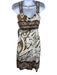 Diane Von Furstenberg Size 8 Cream, Brown, Black Silk Wrap Empire Waist Dress Cream, Brown, Black / 8