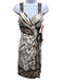 Diane Von Furstenberg Size 8 Cream, Brown, Black Silk Wrap Empire Waist Dress Cream, Brown, Black / 8