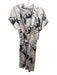 Equipment Femme Size S Cream & Brown Silk Abstract Wrap Dress Cream & Brown / S