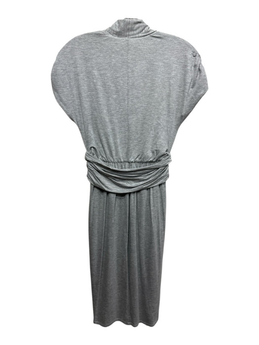 Max Mara Size 6 Gray Viscose Blend Mesh Heathered Wrap Waist Knee length Dress Gray / 6