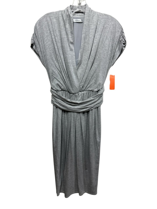 Max Mara Size 6 Gray Viscose Blend Mesh Heathered Wrap Waist Knee length Dress Gray / 6