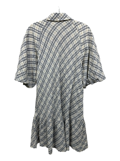 Jonathan Simkhai Size L White, Gray, Multi Rayon & Polyester Button Up Dress White, Gray, Multi / L