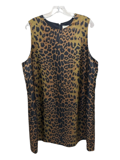 Tuckernuck Size XXL Brown & Black Polyester Sleeveless Cheetah Print Dress Brown & Black / XXL