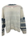 Sundry Size 0 Beige & Navy Polyester Long Sleeve Crew Neck Graphic Sweater Beige & Navy / 0