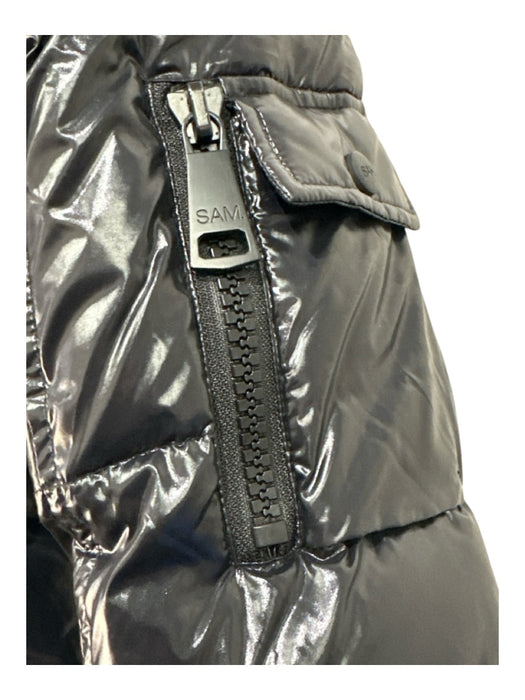 SAM. Size S Black Nylon Zip Up Puffer Zip Pockets Jacket Black / S