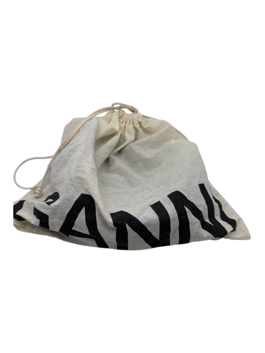 Ganni Black Polyester & Polyamide Velvet Zip Close silver hardware Crossbody Bag Black / S