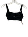 Set Active Size XS Black Nylon Blend Spaghetti Strap Logo Athletic Bra Black / XS