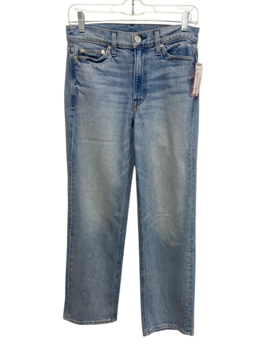 AYR Size 25 Light Wash Cotton Denim Whiskering High Rise Straight Leg Jeans Light Wash / 25