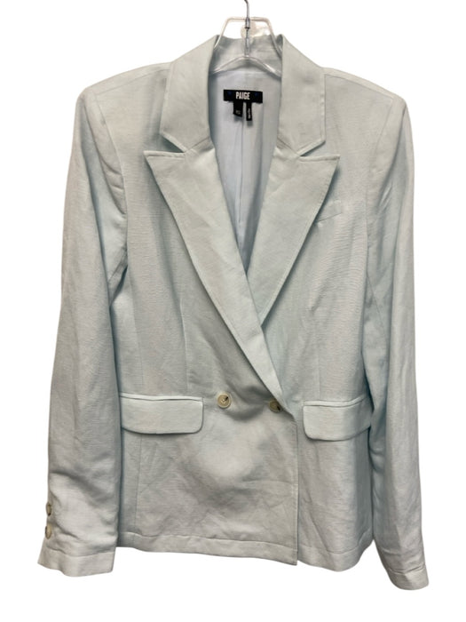 Paige Size XS Light Blue Linen Blend Lapels Faux Pockets Oversized Blazer Jacket Light Blue / XS