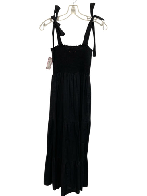 XiRENA Size XS Black Cotton Sleeveless Smocked Bust Tiered Midi Dress Black / XS