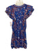 Poupette St. Barth Size XS Blue, Red, White Viscose Flutter Cap sleeve Dress Blue, Red, White / XS