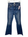 Mother Size 24 Medium Wash Cotton Blend Distressed Raw Hem High Rise Flare Jeans Medium Wash / 24