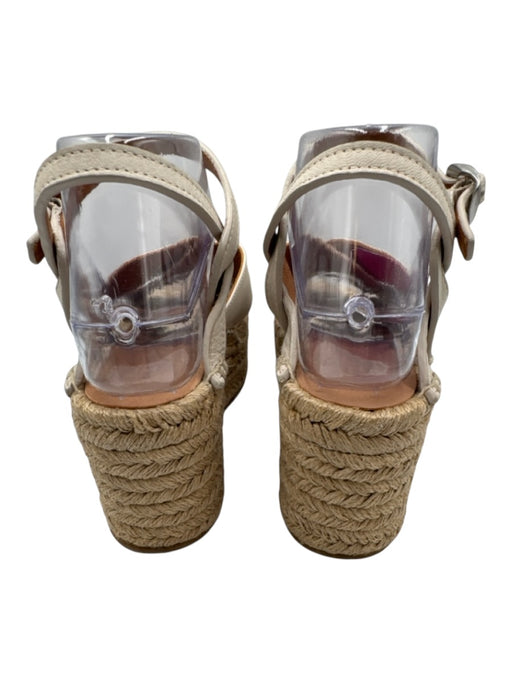 Rag & Bone Shoe Size 37.5 Cream & Beige Leather Espadrille Criss Cross Sandals Cream & Beige / 37.5