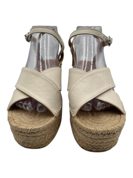 Rag & Bone Shoe Size 37.5 Cream & Beige Leather Espadrille Criss Cross Sandals Cream & Beige / 37.5