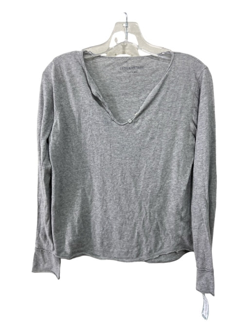 Zadig & Voltaire Size XS Light Grey Cotton Embellished Long Sleeve Top Light Grey / XS