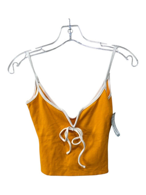 Lovers + Friends Size XXS Orange & White Rayon & Nylon Blend Sleeveless Top Orange & White / XXS