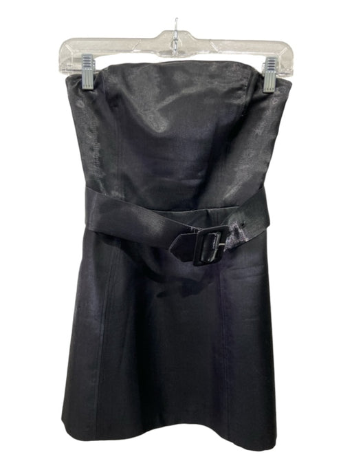 Amanda Uprichard Size XS Black Polyester Belted Sleeveless Dress Black / XS