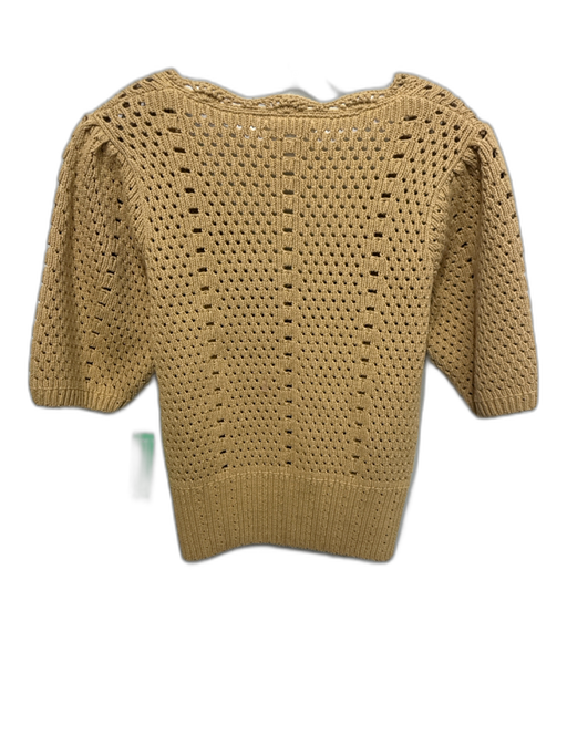 Hyacinth House Size S Camel Knit Cotton & Acrylic Short Sleeve Cardigan Camel / S