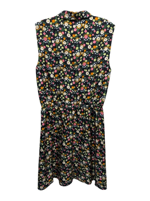 Tory Burch Size S Black & Multi Silk floral print Sleeveless Collar Dress Black & Multi / S
