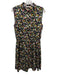 Tory Burch Size S Black & Multi Silk floral print Sleeveless Collar Dress Black & Multi / S