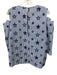 Sandro Size Est M Blue & White Cotton & Polyester Striped stars Bow Detail Top Blue & White / Est M